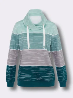 Sweatshirt mit überlappendem Rollkragen