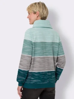 Sweatshirt mit überlappendem Rollkragen