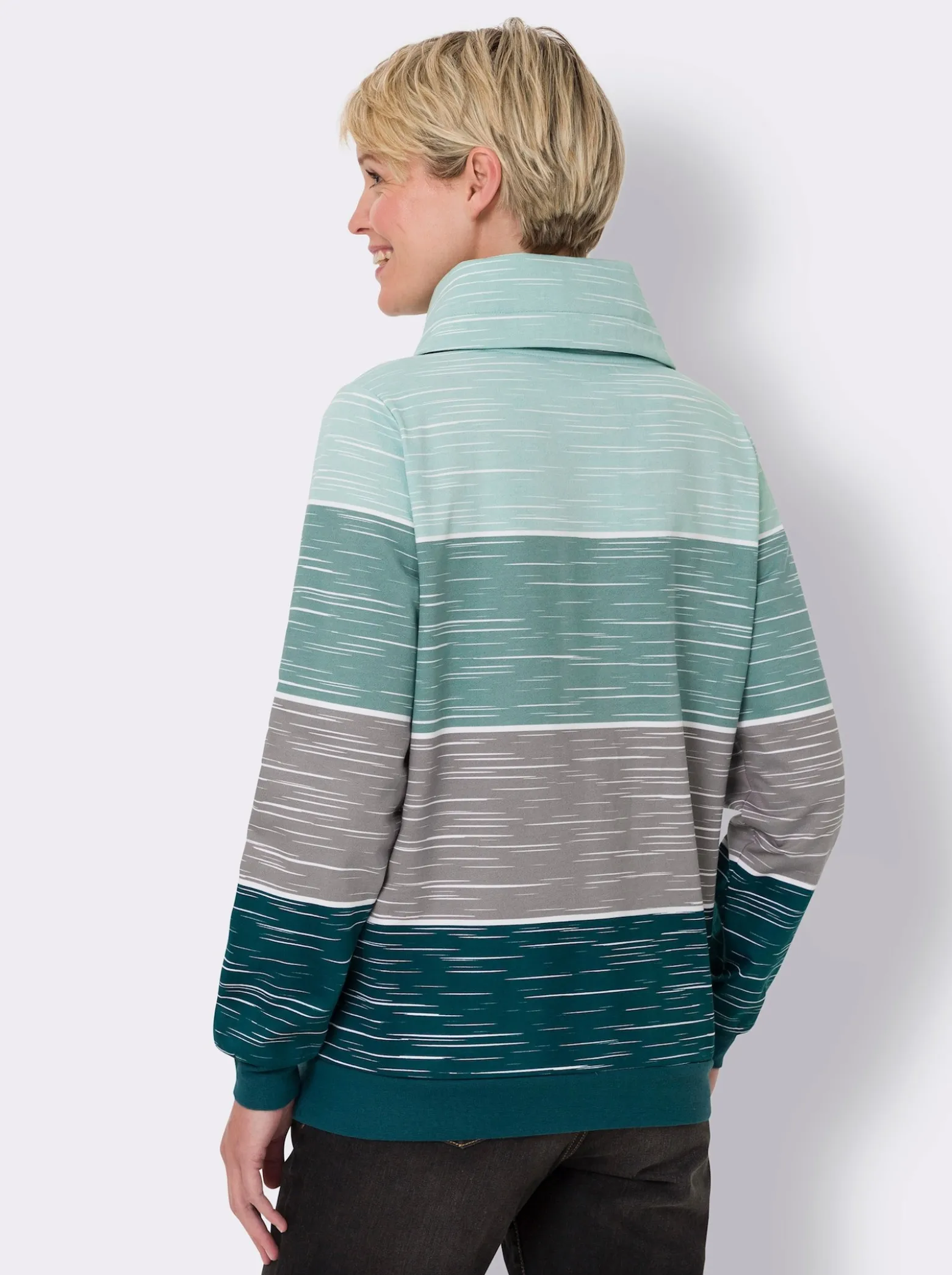 Sweatshirt mit überlappendem Rollkragen