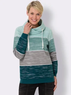 Sweatshirt mit überlappendem Rollkragen