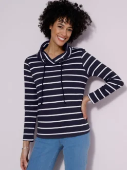 Sweatshirt mit überlappendem Kragen