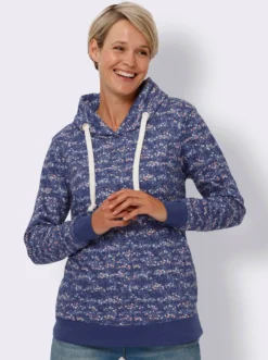 Sweatshirt mit überlappendem Rollkragen