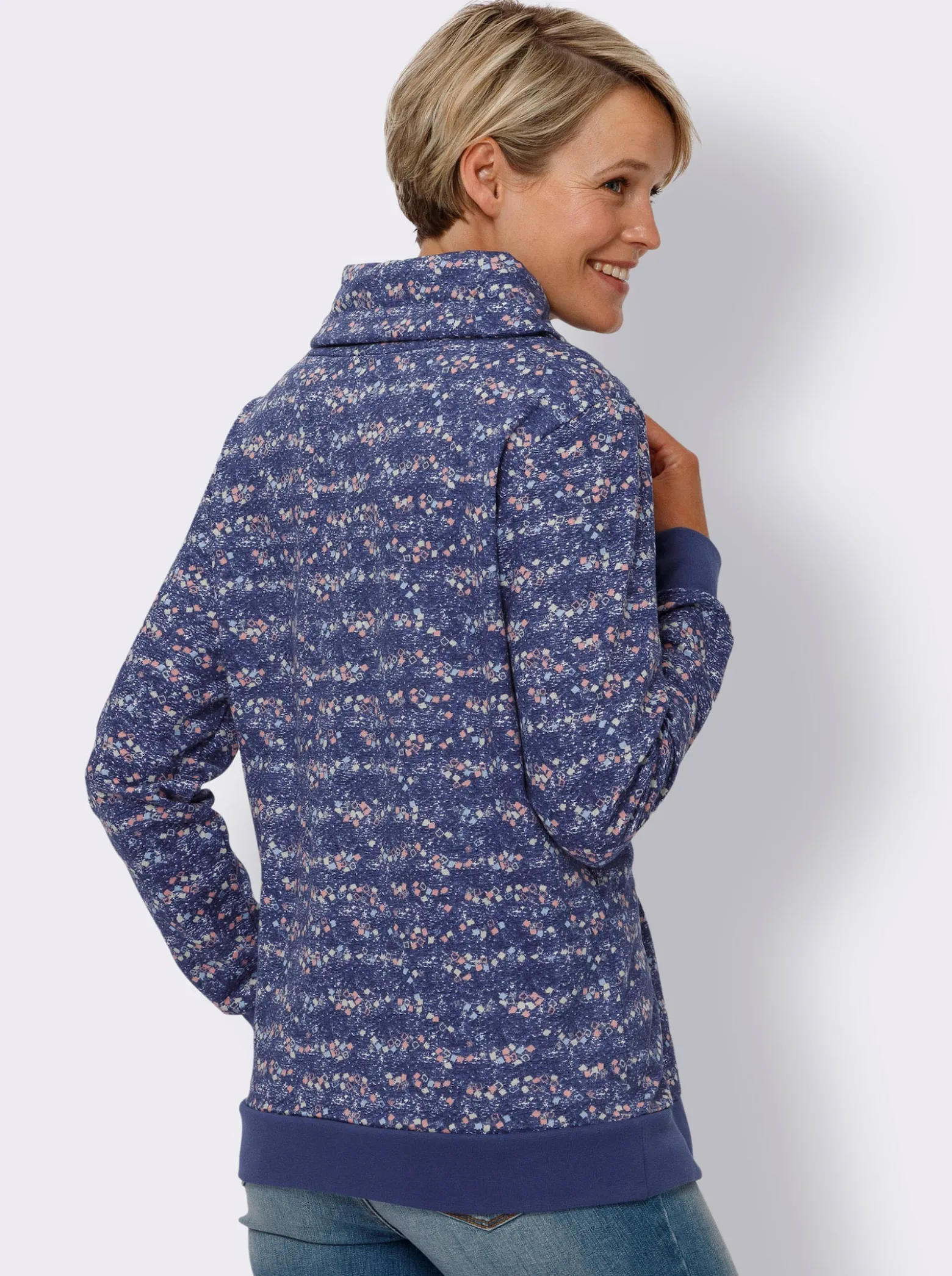 Sweatshirt mit überlappendem Rollkragen