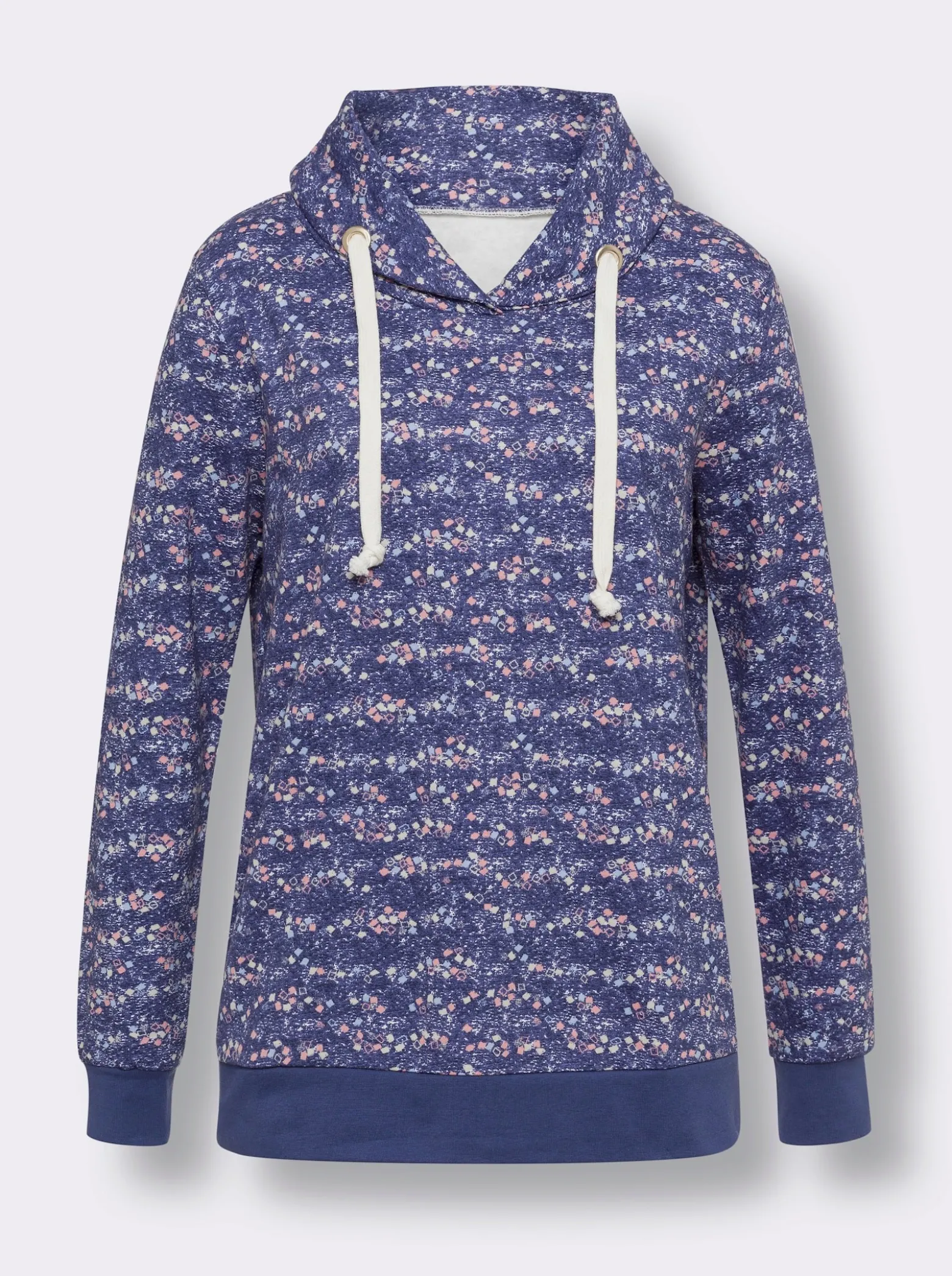 Sweatshirt mit überlappendem Rollkragen