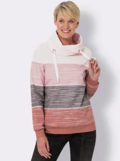 Sweatshirt mit überlappendem Rollkragen