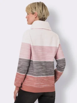 Sweatshirt mit überlappendem Rollkragen
