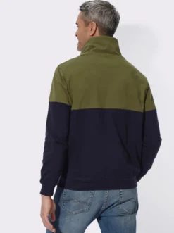 Sweatshirt mit überlappendem Stehkragen