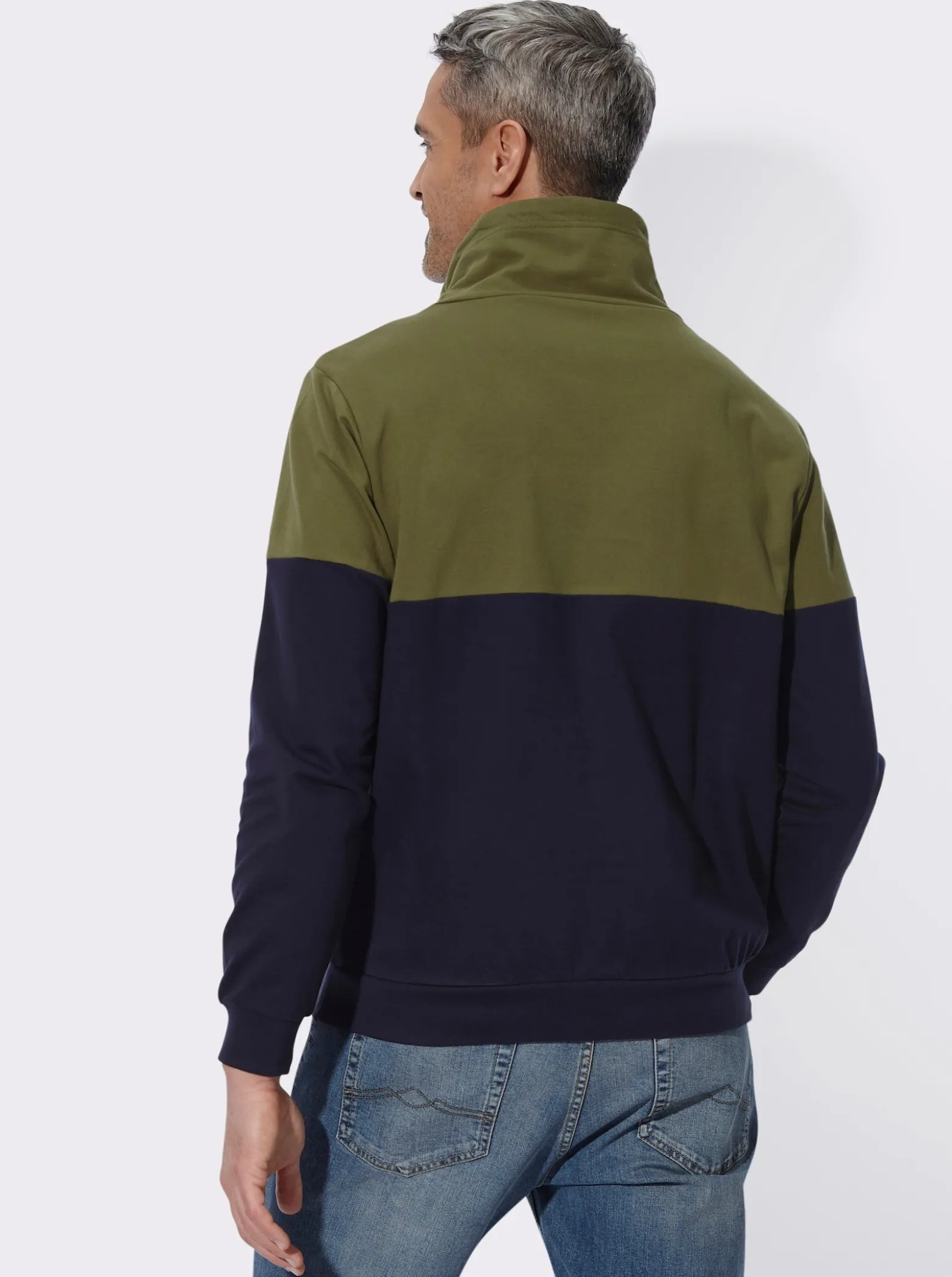 Sweatshirt mit überlappendem Stehkragen