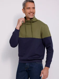 Sweatshirt mit überlappendem Stehkragen