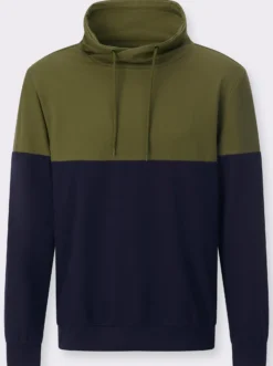 Sweatshirt mit überlappendem Stehkragen