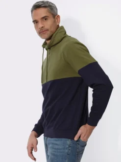 Sweatshirt mit überlappendem Stehkragen