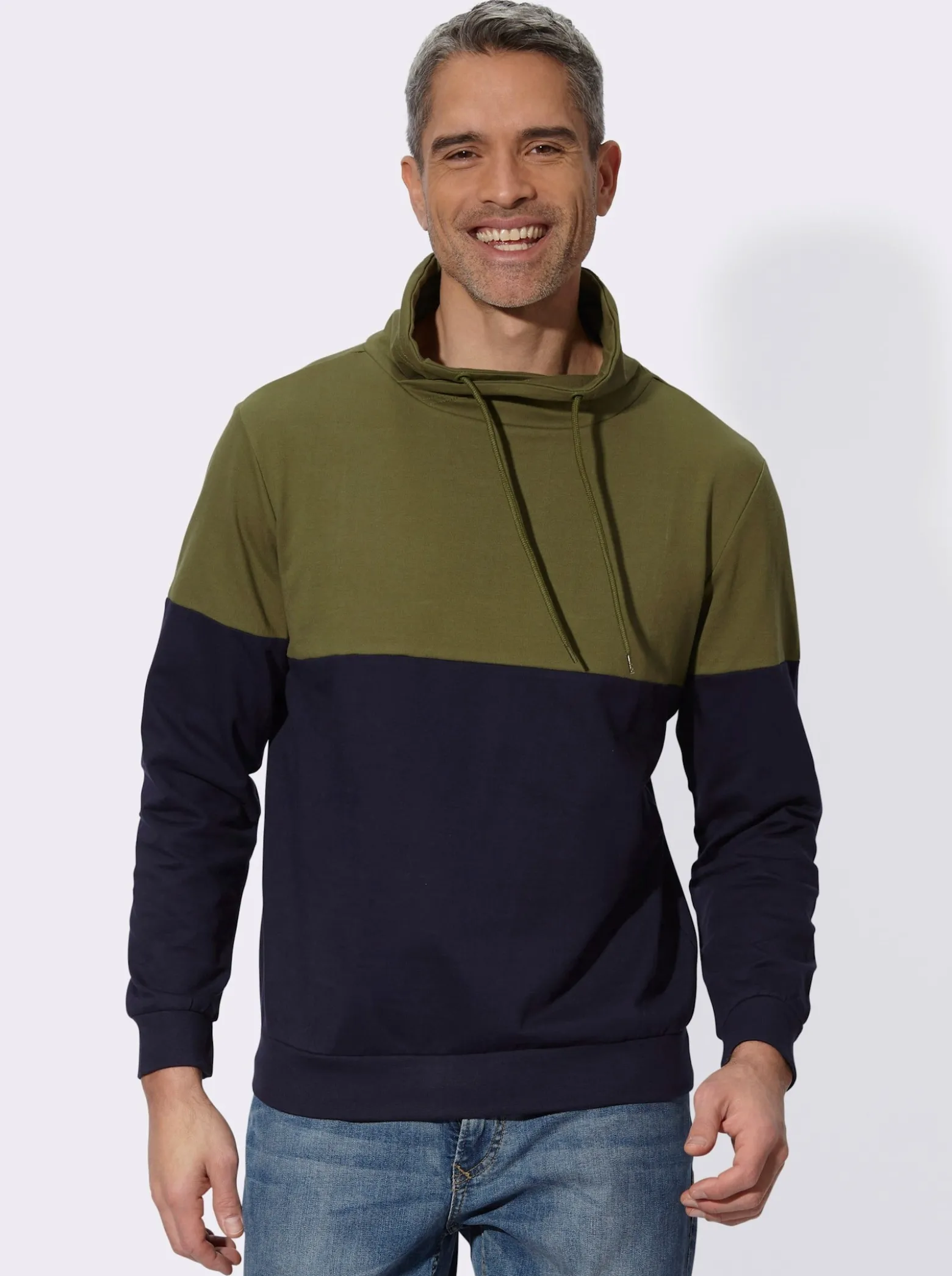 Sweatshirt mit überlappendem Stehkragen