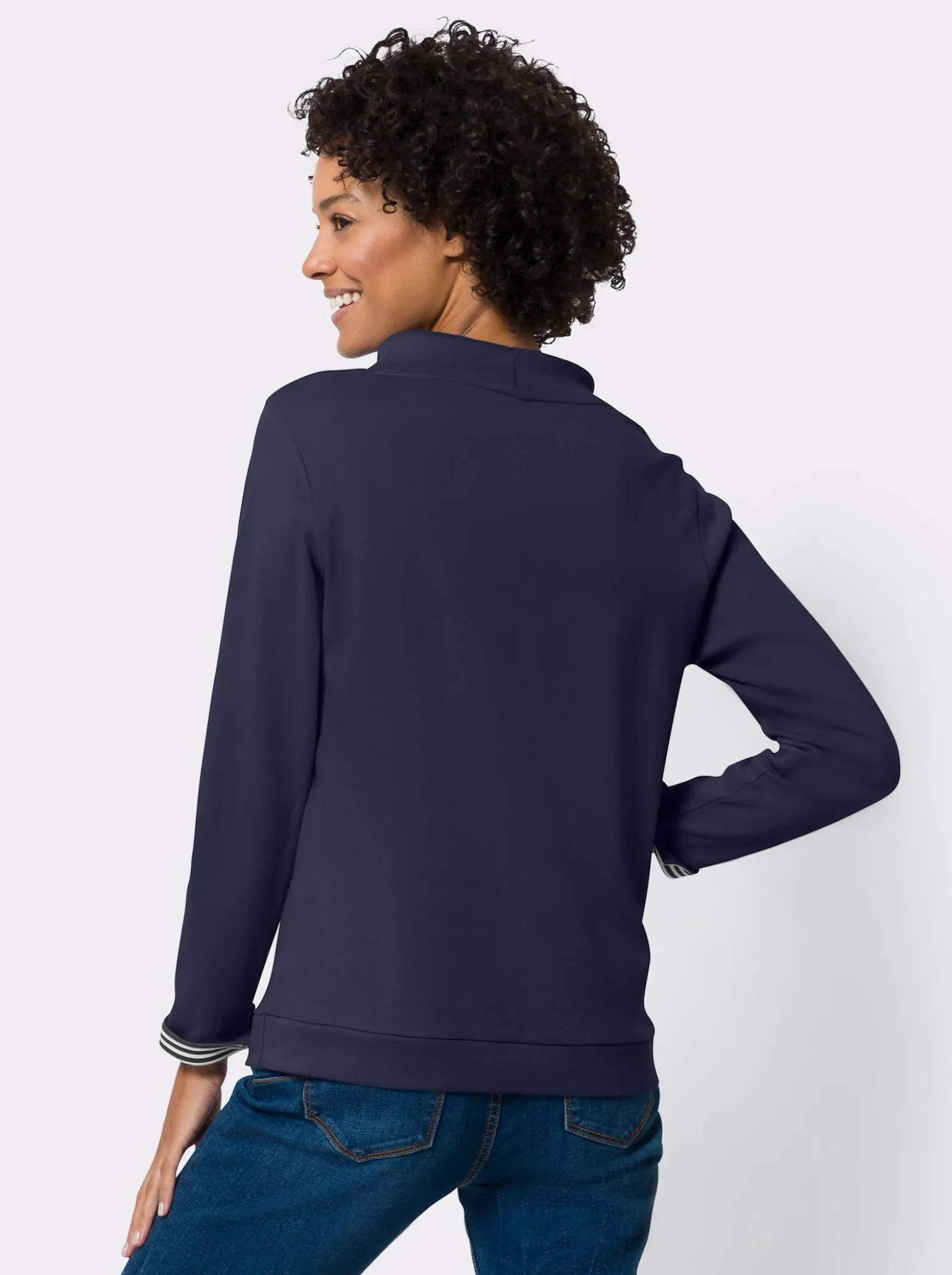 Sweatshirt mit gestreiftem Bindeband