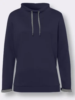 Sweatshirt mit gestreiftem Bindeband