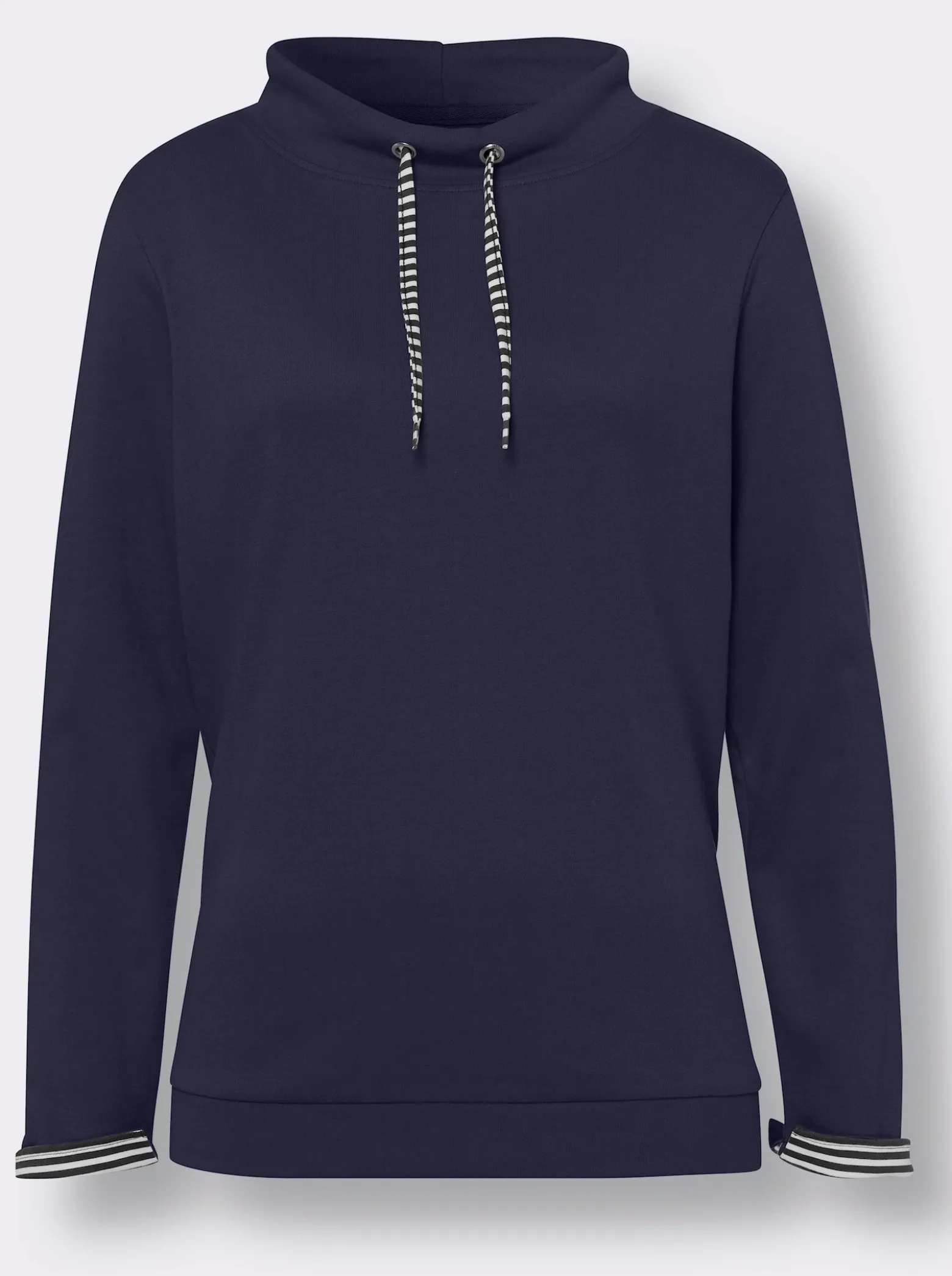 Sweatshirt mit gestreiftem Bindeband