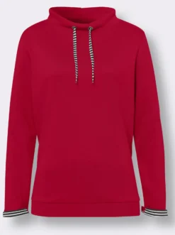 Sweatshirt mit gestreiftem Bindeband