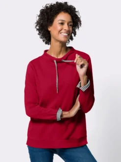 Sweatshirt mit gestreiftem Bindeband