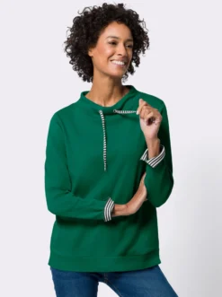 Sweatshirt mit gestreiftem Bindeband