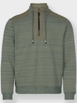 Sweatshirt mit gewebten Twill-Besätzen