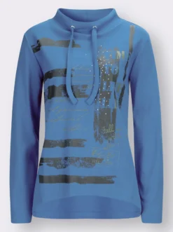 Sweatshirt mit Glitzersteinchen im Vorderteil