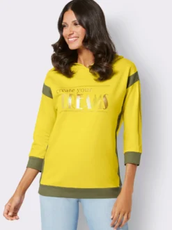 Sweatshirt mit goldfarbenem Folien-Print