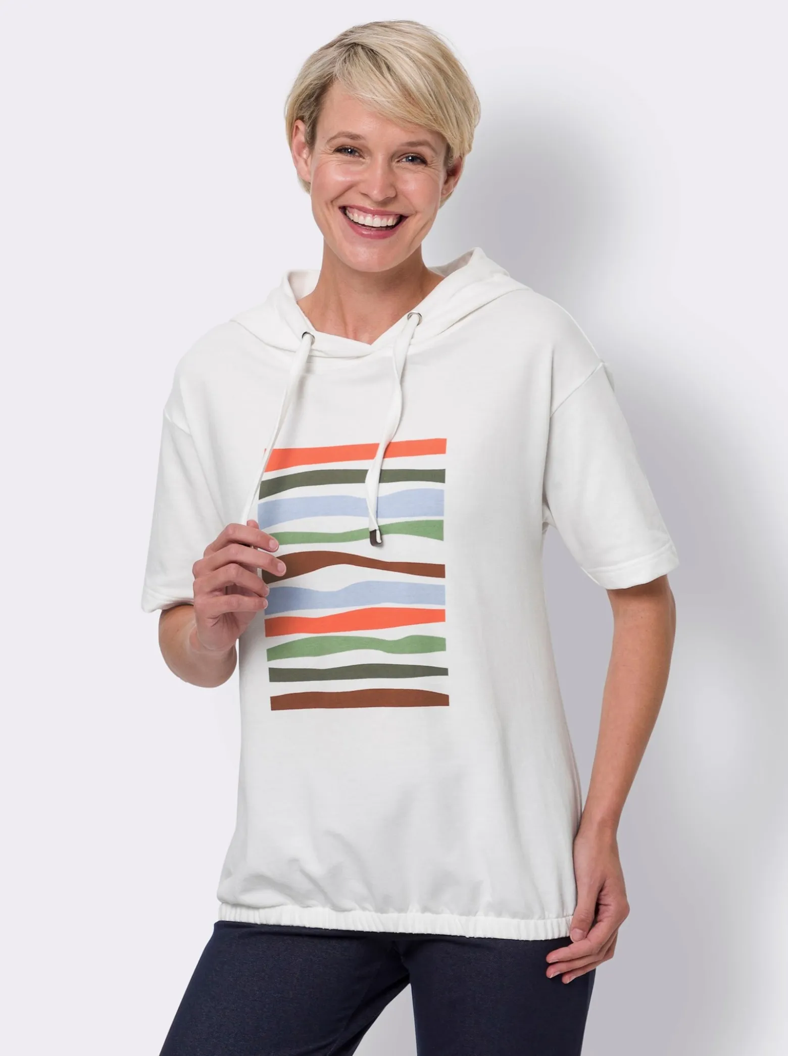 Sweatshirt mit halblangen Ärmeln