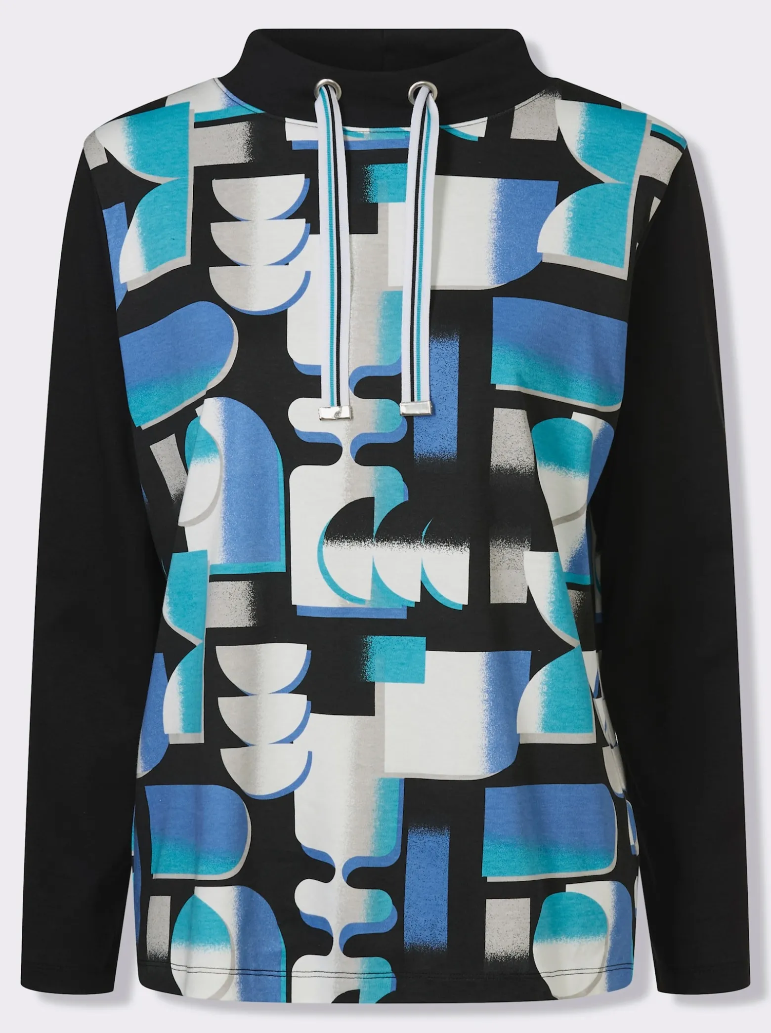 Sweatshirt mit halsfernem Stehkragen