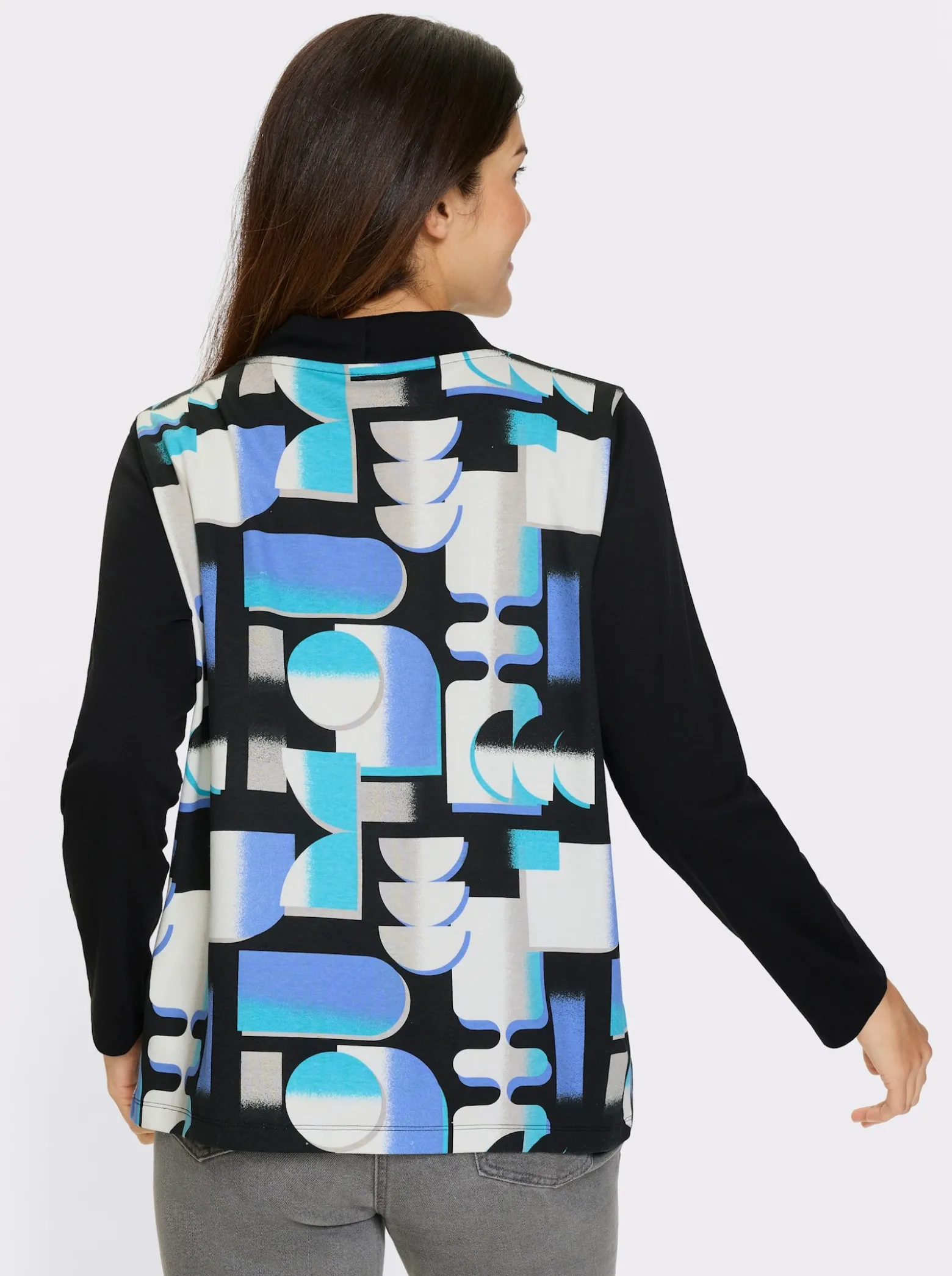 Sweatshirt mit halsfernem Stehkragen
