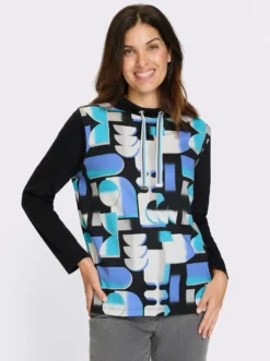 Sweatshirt mit halsfernem Stehkragen
