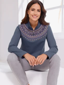 Sweatshirt mit kurzem Reißverschluss