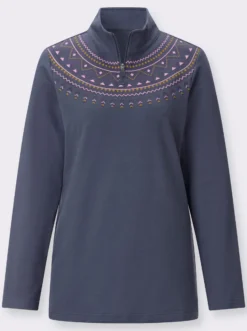 Sweatshirt mit kurzem Reißverschluss