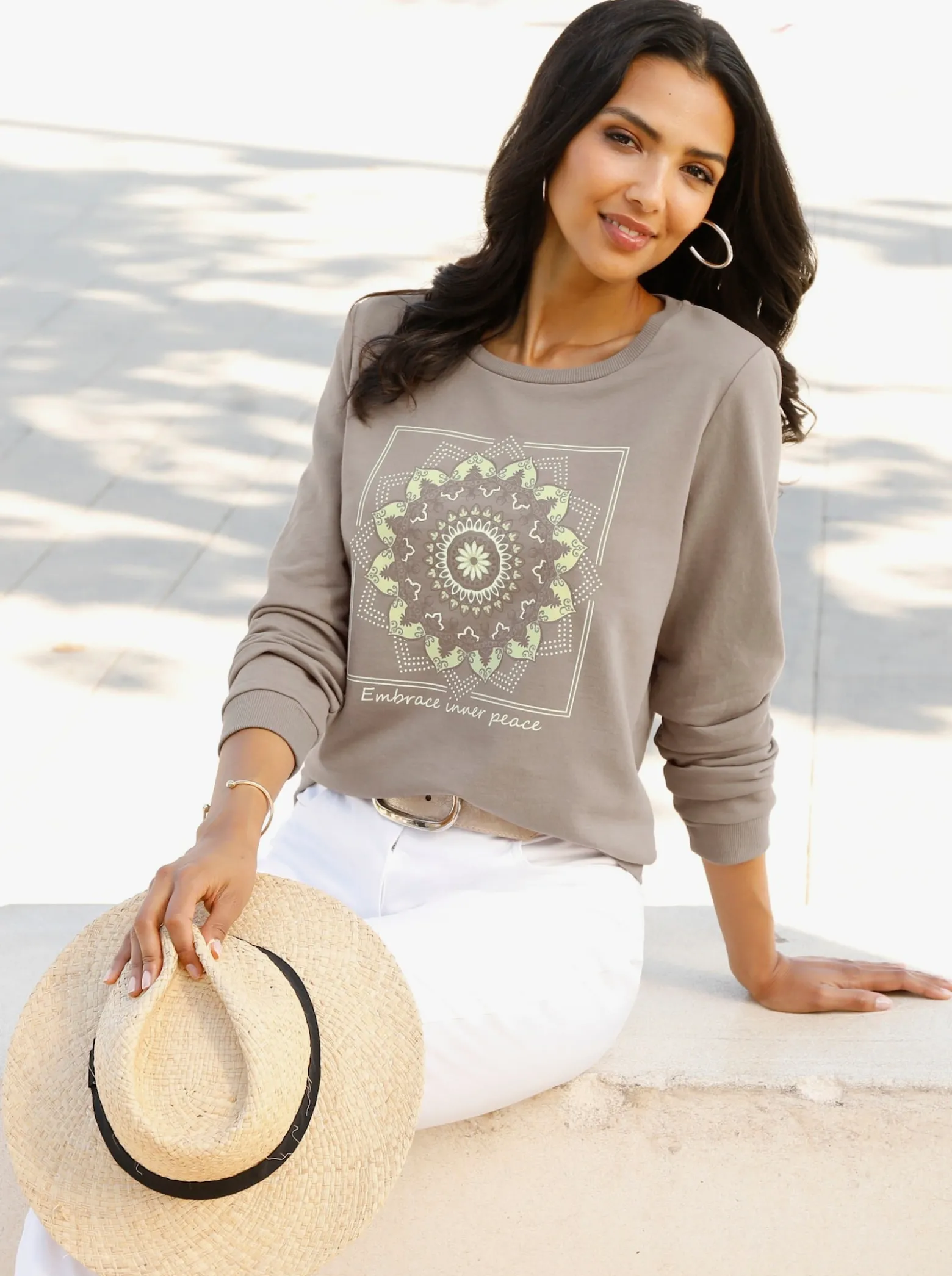 Sweatshirt mit Mandala-Druck