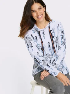 Sweatshirt mit maritimem Print allover