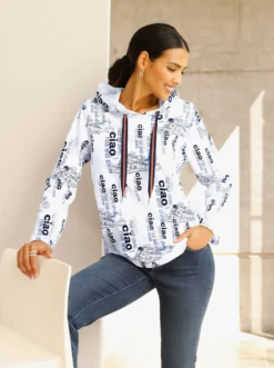 Sweatshirt mit maritimem Print allover