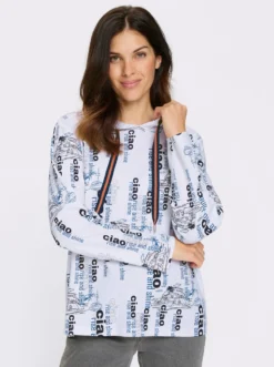 Sweatshirt mit maritimem Print allover