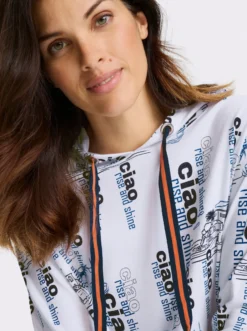 Sweatshirt mit maritimem Print allover