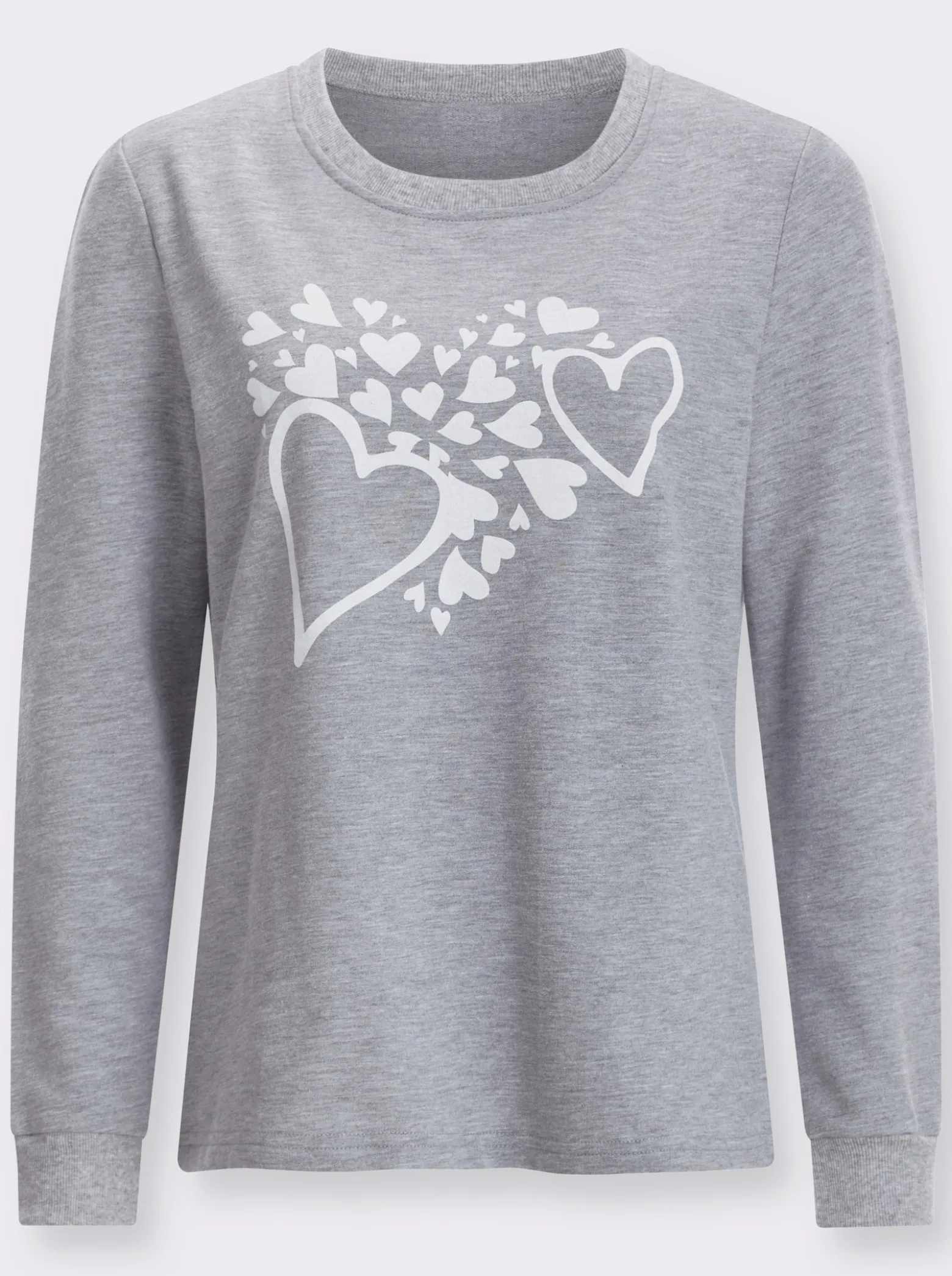 Sweatshirt mit platziertem Herzmuster