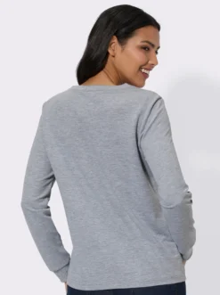 Sweatshirt mit platziertem Herzmuster