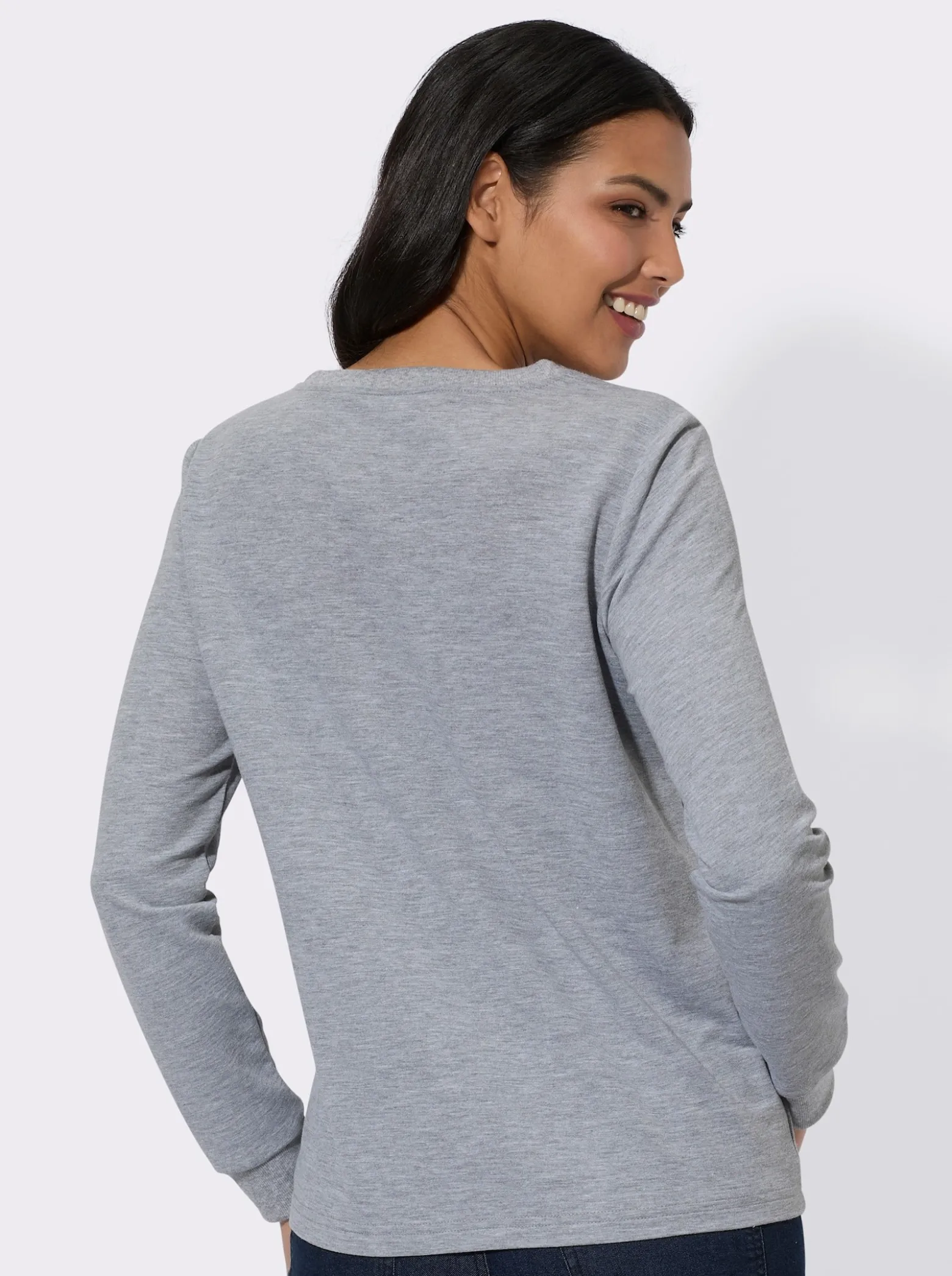 Sweatshirt mit platziertem Herzmuster