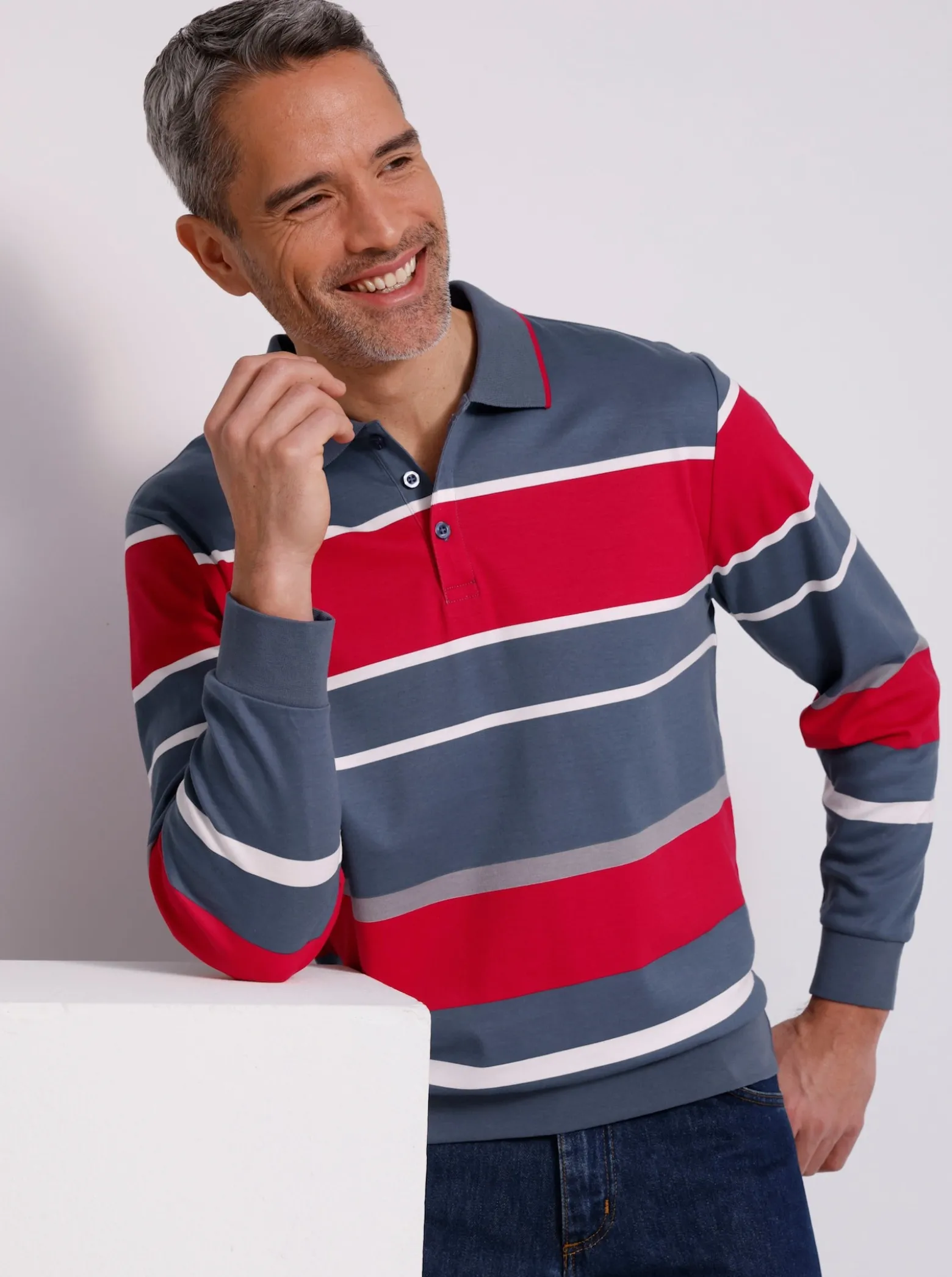 Sweatshirt mit Polokragen