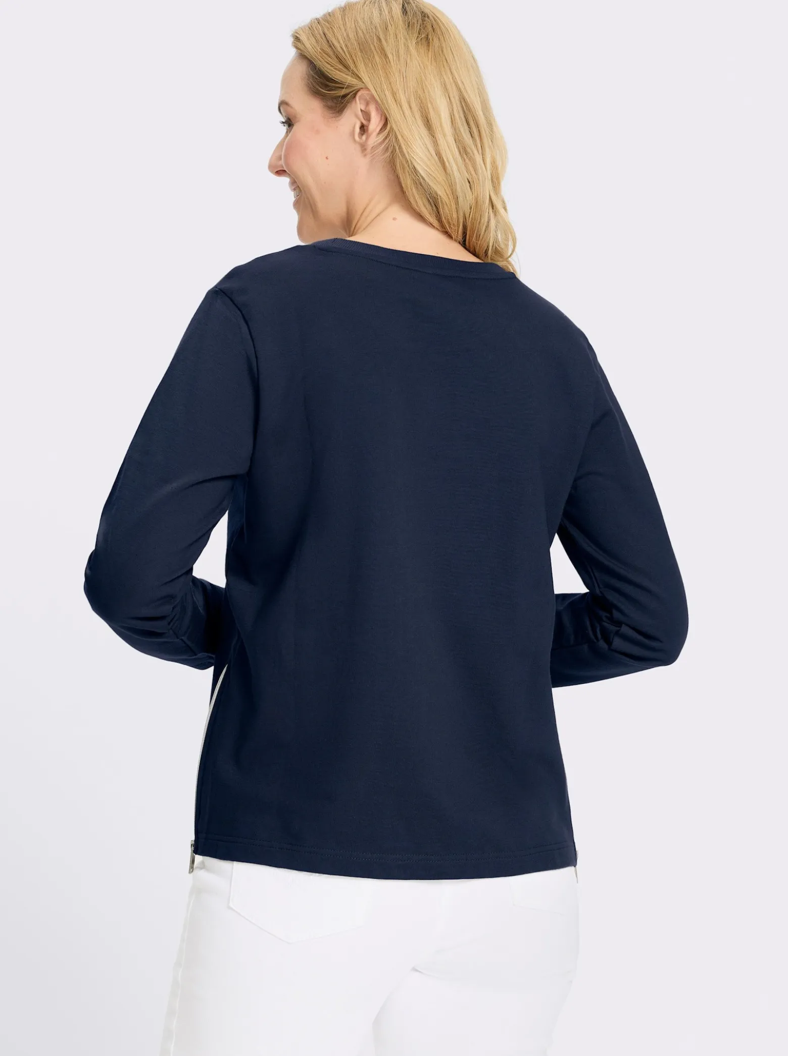 Sweatshirt mit Reißverschlüssen seitlich