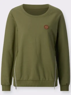 Sweatshirt mit Rippbündchen
