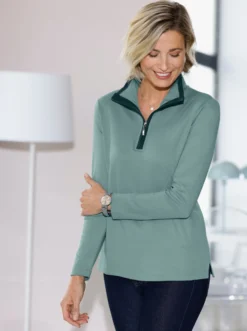 Sweatshirt mit Troyerkragen
