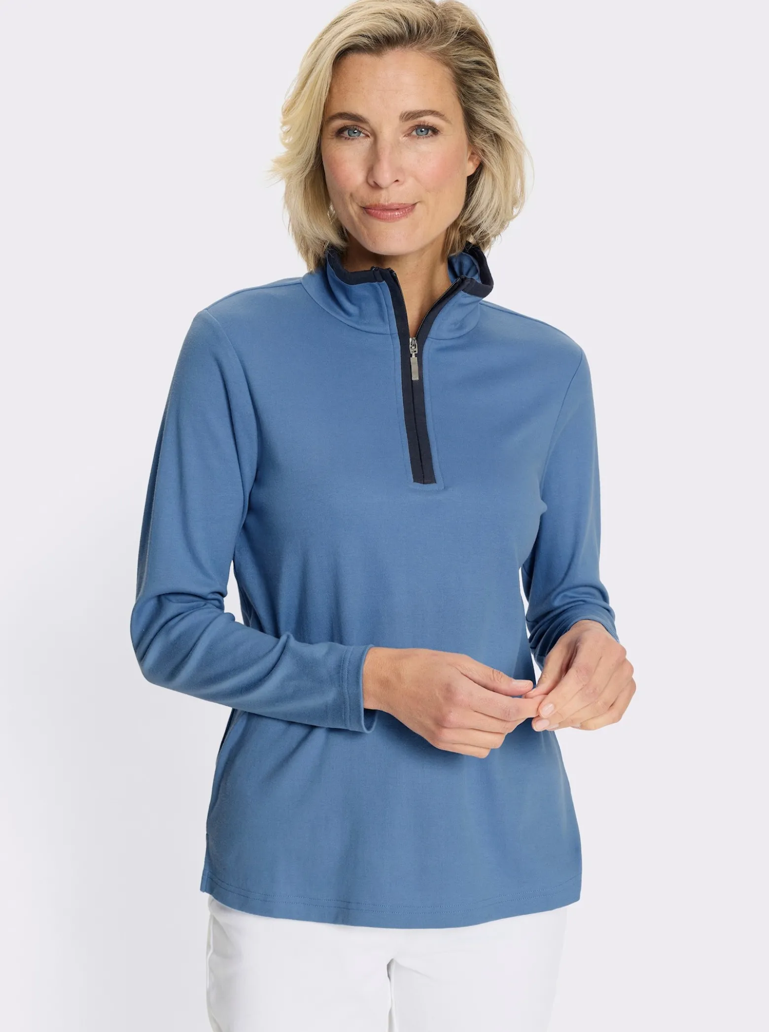 Sweatshirt mit Troyerkragen