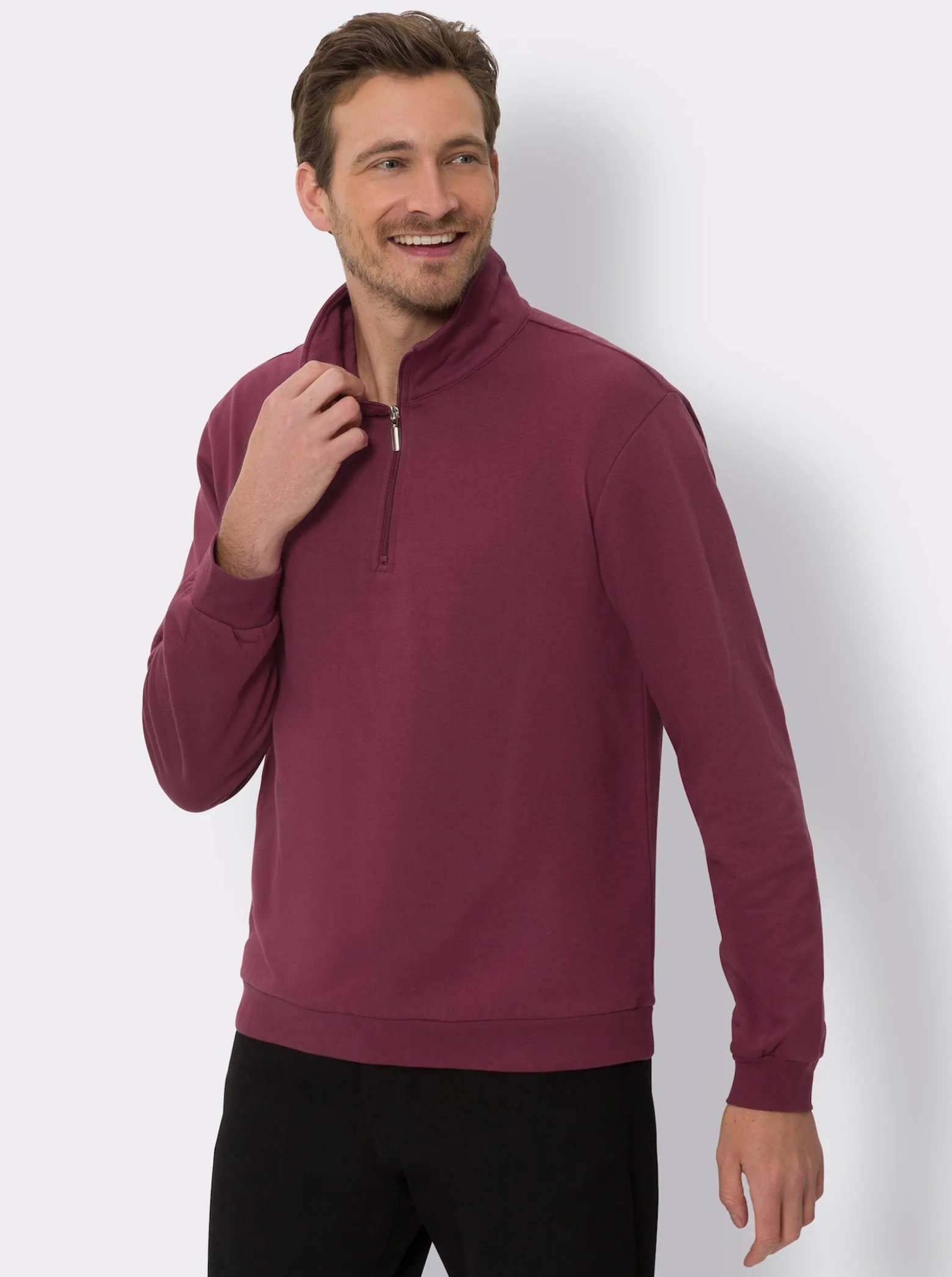 Sweatshirt mit Troyerkragen
