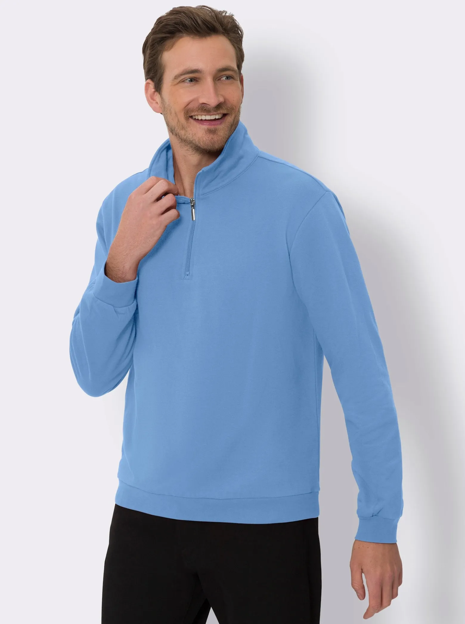 Sweatshirt mit Troyerkragen