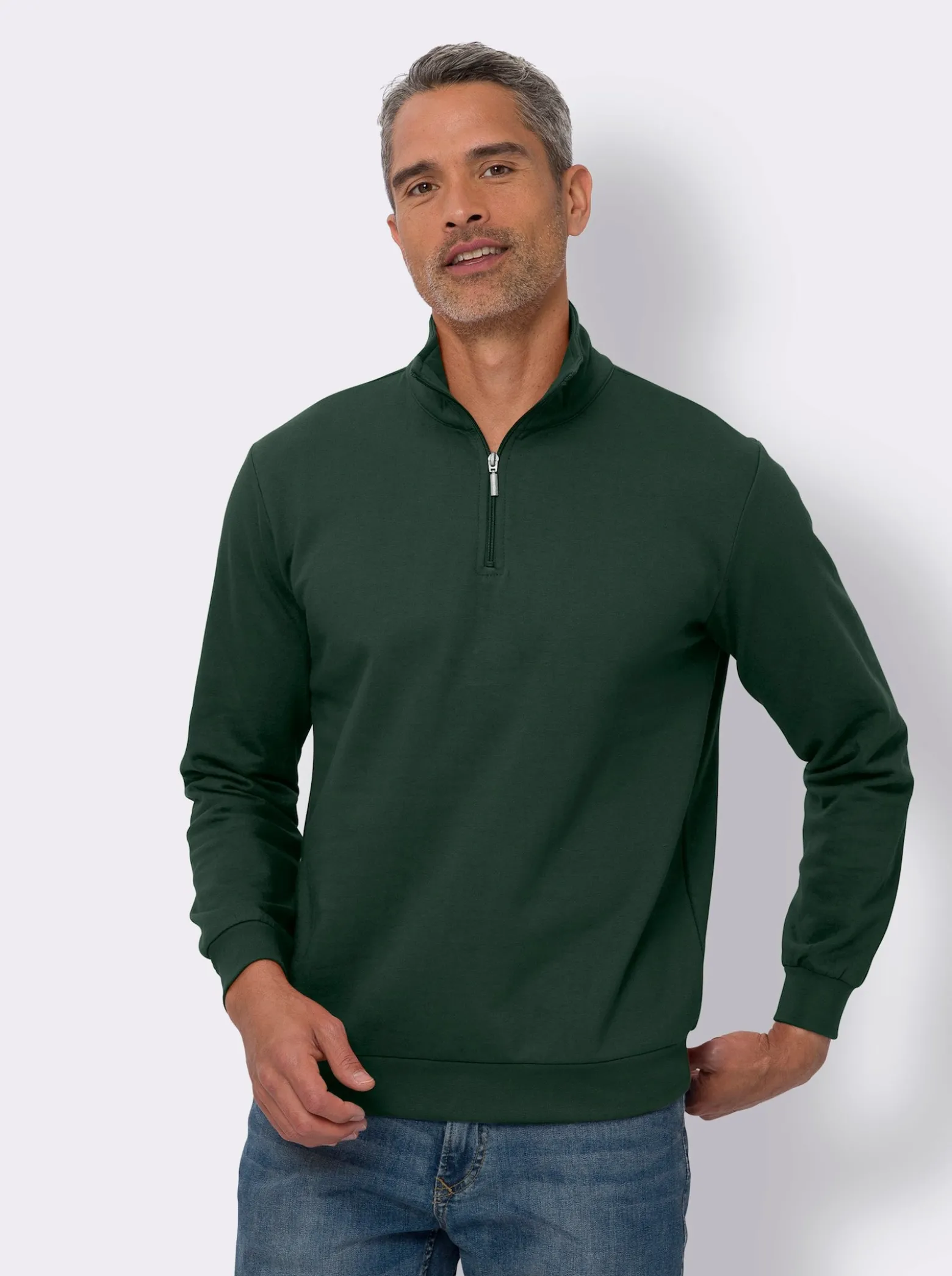Sweatshirt mit Troyerkragen