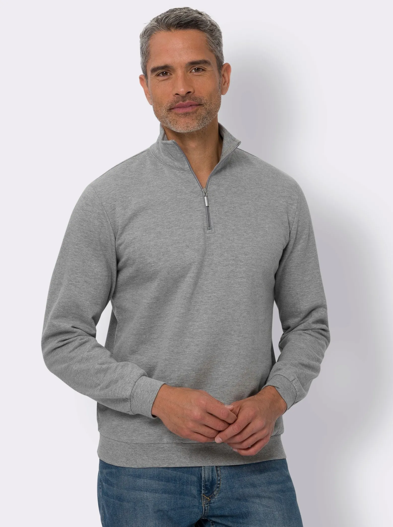 Sweatshirt mit Troyerkragen