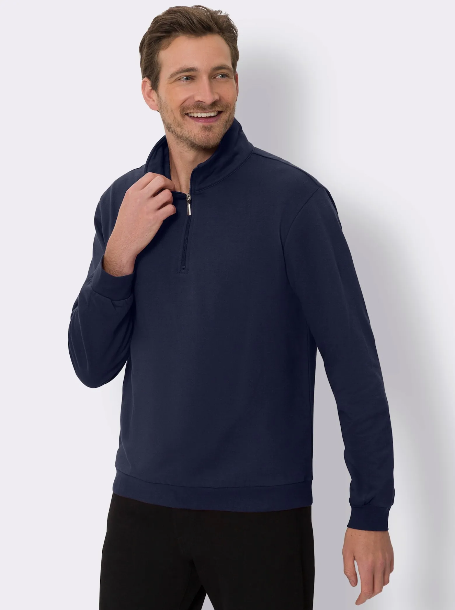 Sweatshirt mit Troyerkragen