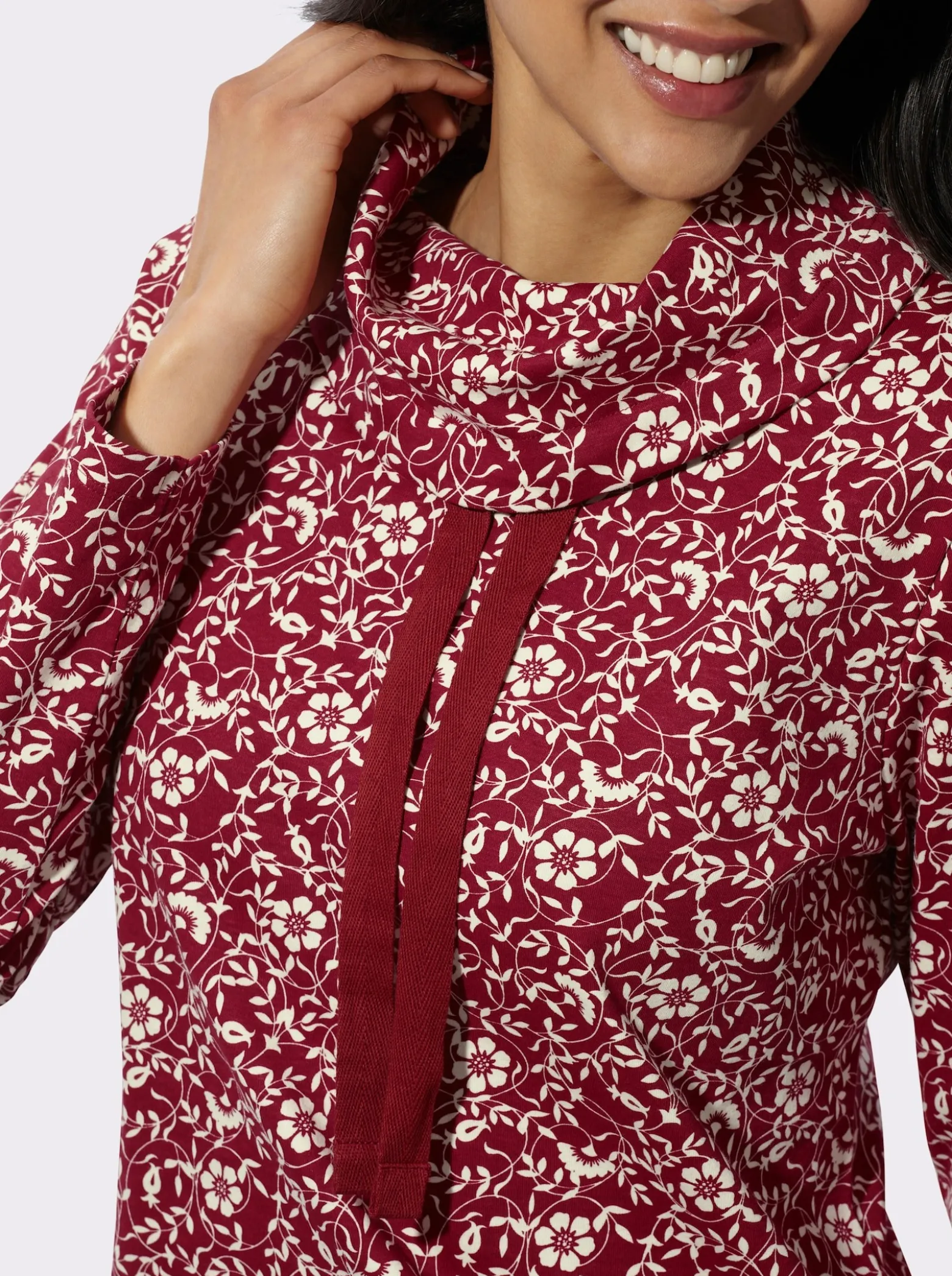Sweatshirt mit weitem Rollkragen